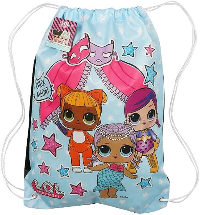 LOL Dolls Drawstring Bag Activity Set - 5 Pc Bundle with LOL Puzzle for Kids, Cinch Bag, Play Pack, and More (LOL Travel Playset for Girls)