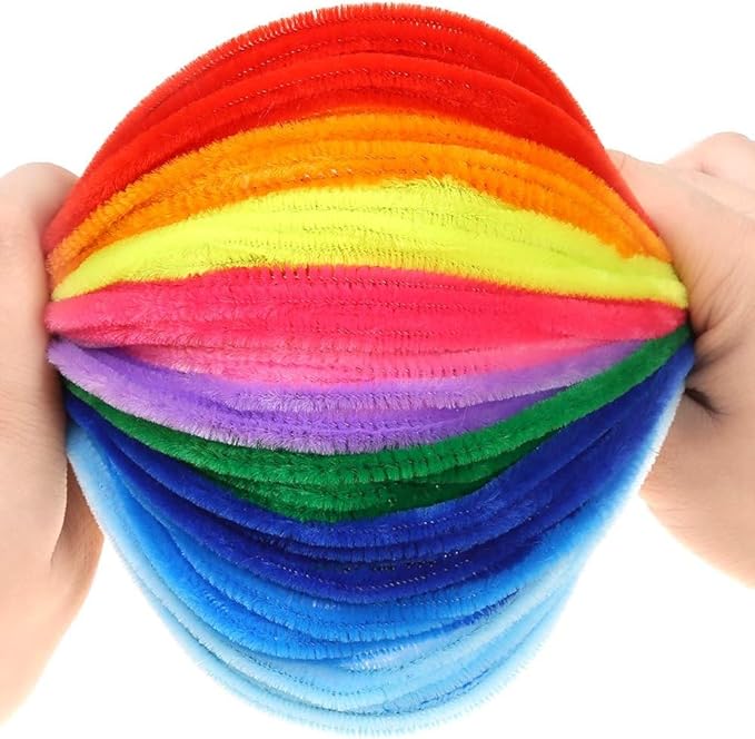 Caydo 1000 Pieces Pipe Cleaners Assorted 20 Colors Chenille Stems Bulk for Kids Art and Crafts Projects and Decorations(6 mm x 12 inch)