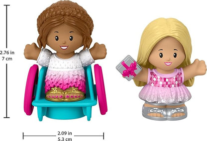 Fisher-Price Little People Toddler Toys Barbie Party Figure Set with 2 Characters for Preschool Pretend Play Kids Ages 18+ Months