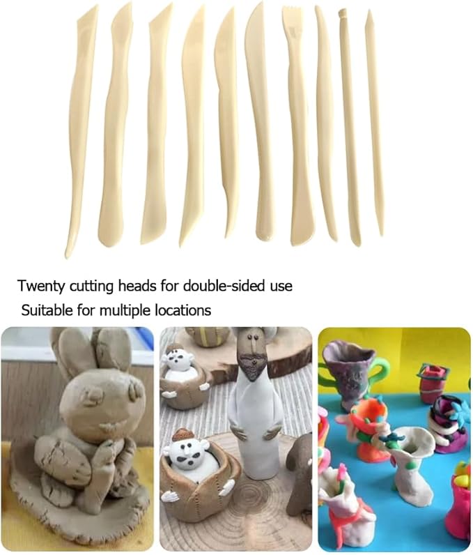 10Pcs Clay Carving Tools Modeling Tools Pottery Clay Carving Knife Beginners Professionals Children's Pottery Sculpture DIY Sculpture Modeling Tools Set Pottery Tools