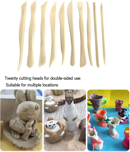 10Pcs Clay Carving Tools Modeling Tools Pottery Clay Carving Knife Beginners Professionals Children's Pottery Sculpture DIY Sculpture Modeling Tools Set Pottery Tools