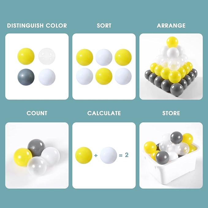 Ball Pit Balls Plastic Balls for Ball Pit Phathalate Free BPA Free Plastic Balls 100pcs 2.2" Set for Toddlers for Play Tent Tunnel