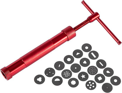 Stainless Steel Clay Extruder Sugar Paste Extruder Cake Fondant Decorating Tool Set Ceramics & Pottery Clay Extruders Mixers & Presses (Red)
