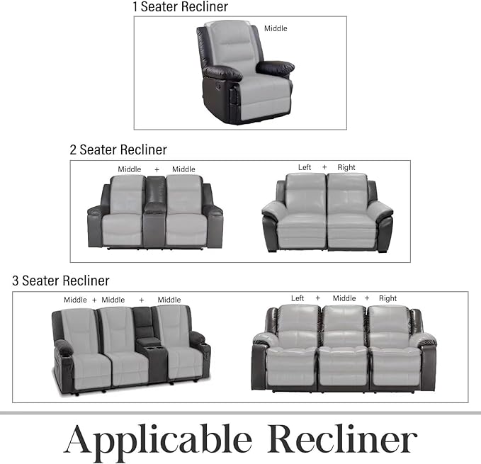 TOMORO Non-Slip Oversized Recliner Sofa Cover - 100% Waterproof Recliner Chair Slipcover Furniture Protector, Washable Couch Cover with Elastic Straps for Dog and Kids, Beige, 30 Inch Middle