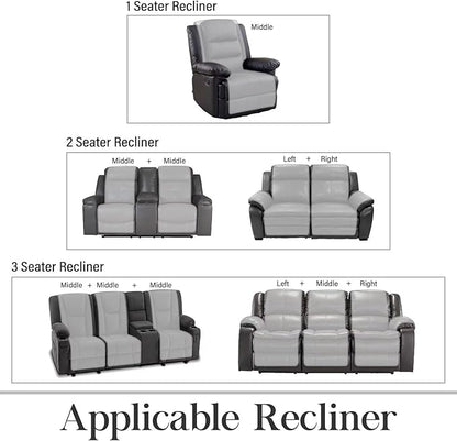 TOMORO Non-Slip Oversized Recliner Sofa Cover - 100% Waterproof Recliner Chair Slipcover Furniture Protector, Washable Couch Cover with Elastic Straps for Dog and Kids, Beige, 30 Inch Middle