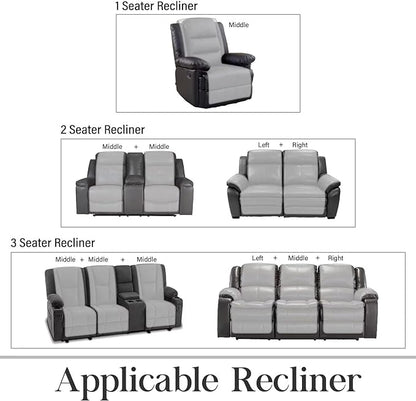 TOMORO Non-Slip Oversized Recliner Sofa Cover - 100% Waterproof Recliner Chair Slipcover Furniture Protector, Washable Couch Cover with Elastic Straps for Dog and Kids, Dark Gray, 30 Inch Middle