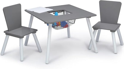 Delta Children 4-Piece Toddler Playroom Set, Grey/White
