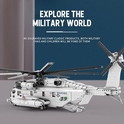 MISINI 33037 CH-53E Super Stallion Transport Helicopter Building Blocks Set, 2192 PCS Airplane Model Building Kits, Educational Toys Gifts for Kid and Adult