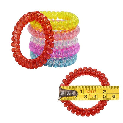 Sensory Stretchy Kids Coil Bracelets, 6 Pack Funny Speech and Communication Aid Bracelet Fidget Toys for Boys Girls with Autism ADHD Anxiety or Special Needs - Assorted Colors (Rainbow B)
