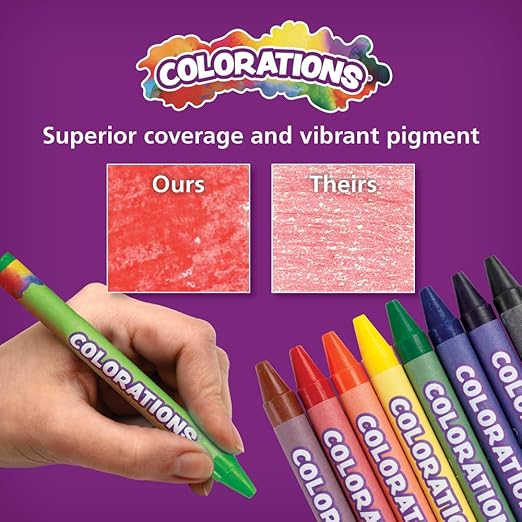 Colorations Regular Crayons , 16 Colors Per Set, 24 Sets, Each Set is Individually Packaged, Personalize & Decorate for Gifts, Arts & Craft Craft for Children, Kids Crafts for Home or the Classroom