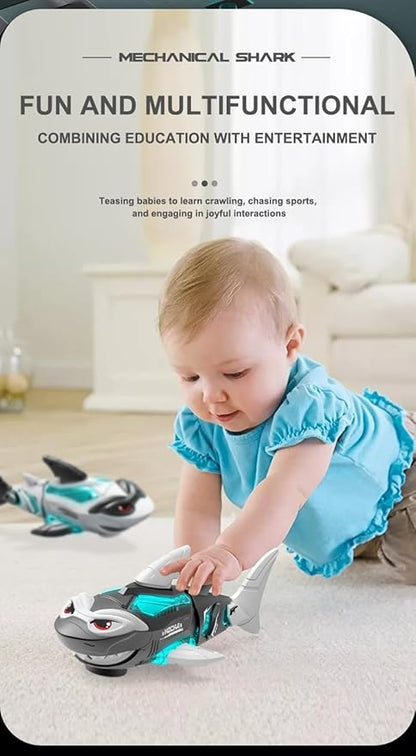 Electric RC Shark Fish Toys with Light & Spray Water Function for 0-3 Year olds Kid Boys Girls,Children's Toy forBathrooms,Christmas and Birthday Gift. (Black)