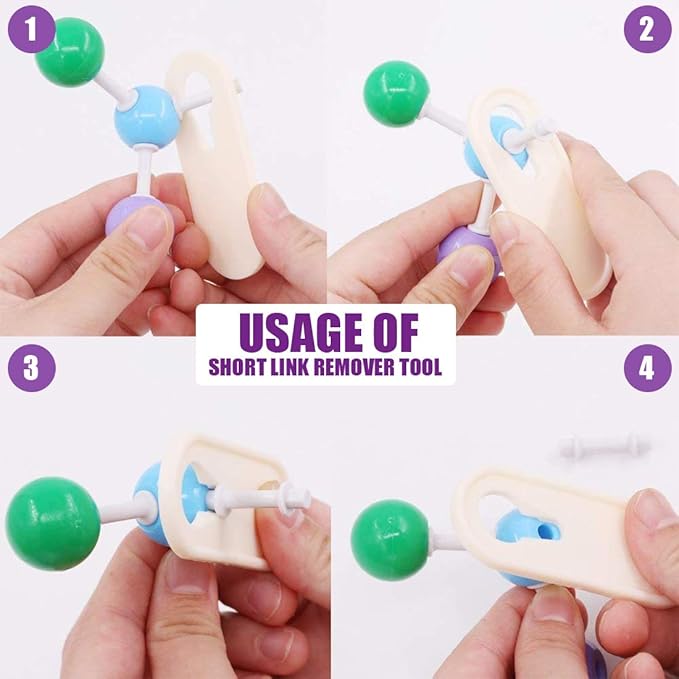 Swpeet 267 Pcs Organic Chemistry Molecular Model Student and Teacher Kit, Chemistry Molecular Model Student and Teacher Set - 116 Atoms & 150 Links & 1 Short Link Remover Tool