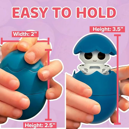 Egg Pops Talking Easter Egg Toy - Figure Pops Up & Plays Sounds, Easter Basket Stuffers for Teens - Interactive Kids Toys or Funny Gag Gifts for Teens, Cute Collectible Spring Character (Robot)