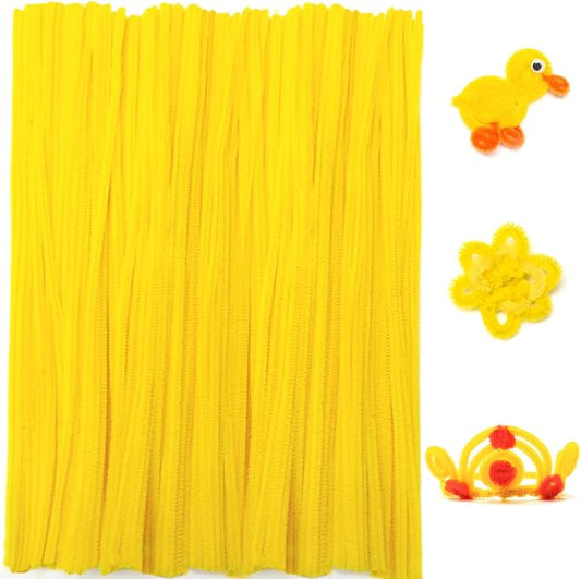 Praisebank Pipe Cleaners for Crafts (200pcs in Yellow), 12 inch Long Pipe Cleaners, Yellow Pipe Cleaners.