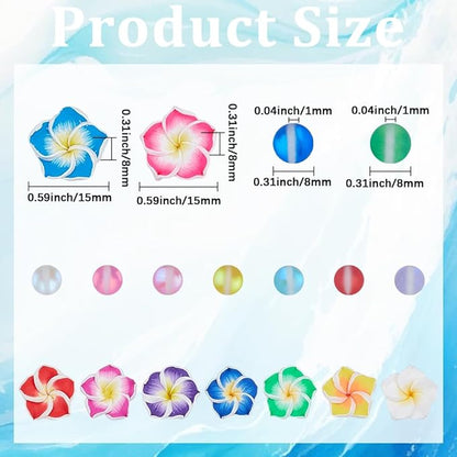 SUNNYCLUE 1 Box 150Pcs 6 Sets Flower Bracelet Making Kit Plumeria Flowers Beads with 10m Crystal String Summer Hawaii Ocean Beach Moonstone Beads for Jewelry Making Adults Supplies Adults Beginner