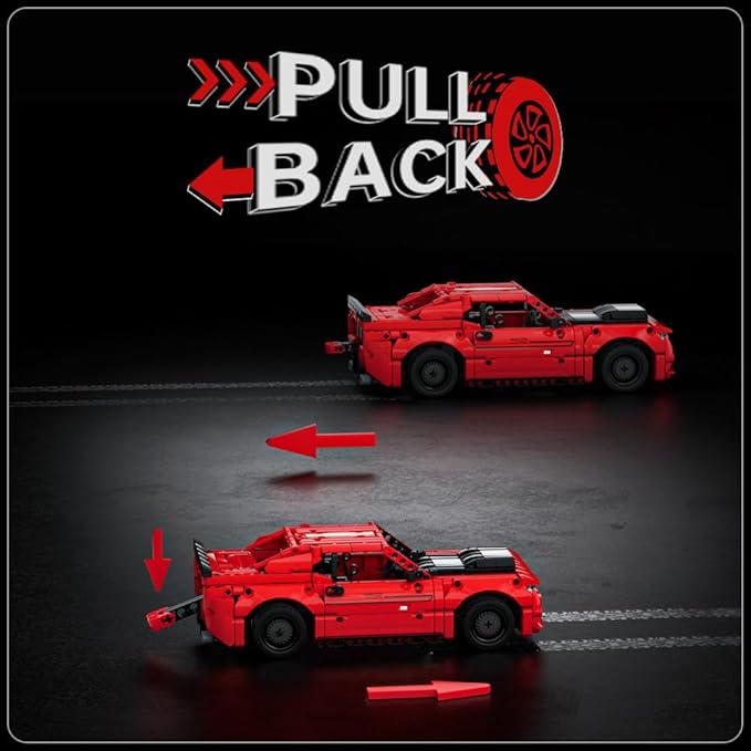 Mould King Challenger Pull Back Car Building Kits, Colletible 15080 Super Car Model, Scale Sports Cars Blocks, Speed Champions Cars Toys Sets for Adults and Boys Girls Kids Aged 8+ (738 Pieces) ﻿