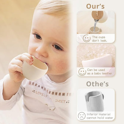 Tea Party Set for Little Girls, Silicone & Wooden Tea Set for Toddler with Silicone Teapot Cups Carrying Tray Scoop, Pretend Play Accessories Kids Kitchen Wooden Toys for 3 4 5 6 Year Old (Green)