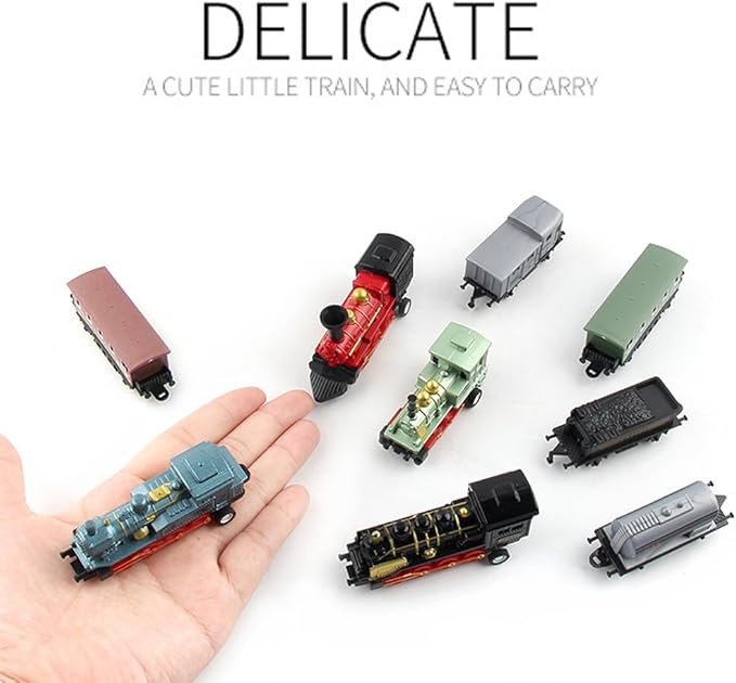 CORPER TOYS Mini Train Toy Die-Cast Pull Back Steam Train Model Set Assorted Styles for Kids Boys - 4 Packs (16 Pieces)