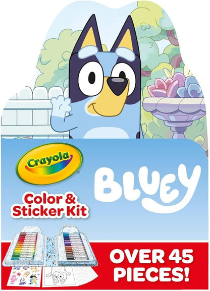 Crayola Bluey Art Kit for Kids (45pcs), Bluey Coloring Book Pages, Bluey Stickers for Kids, Bluey Toys For Girls & Boys, Toddler Gift, 4+