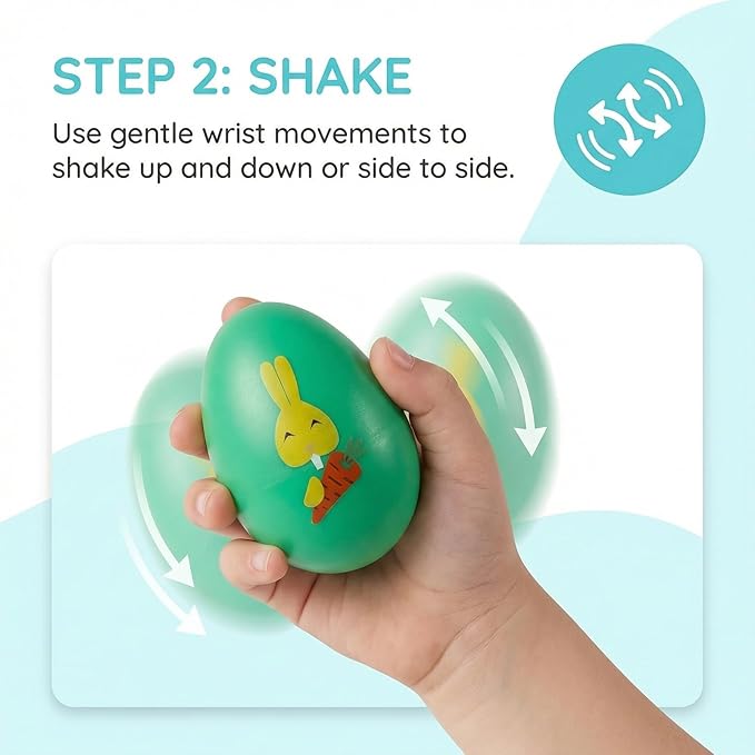 8 Pack Easter Plastic Shake Eggs Percussion Musical Maracas Easter Egg Shakers for Kids Toddlers Easter Basket Stuffers Egg Fillers Party Favors Gifts