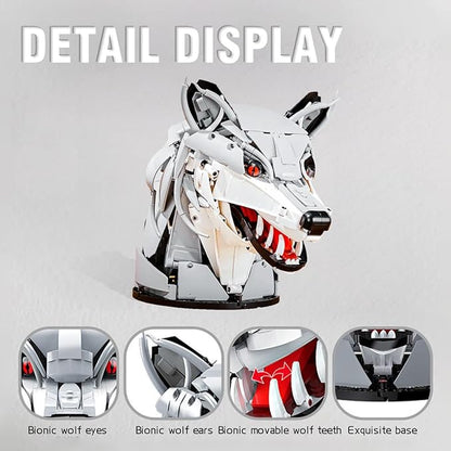 DAHONPA Wolf Head Creative Decoration Series Animal Building Blocks Set（992 PCS） Gift for Adults and Kids, Room Desk Decor or Wall Hanging