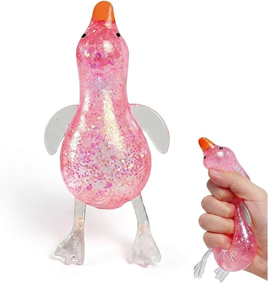 Cute Duck Squishy Stress Ball – Soft Pink Sugar Squishy Fidget Toy, Slow Rising Moldable Sensory Toy for Stress & Anxiety Relief, Relaxing Desk Toy(Pink)