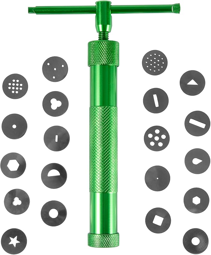 Stainless Steel Clay Extruder Sugar Paste Extruder Cake Fondant Decorating Tool Set Ceramics & Pottery Clay Extruders Mixers & Presses (Green)