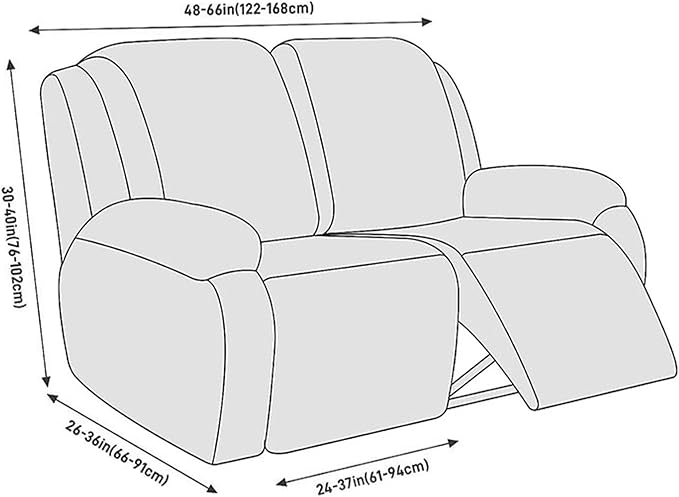 NORTHERN BROTHERS Recliner Loveseat Covers - Recliner Sofa Covers 2 Seater Loveseat Covers for Reclining Loveseat Recliner Cover, Dark Brown