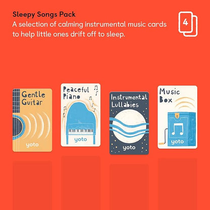 YOTO Sleepy Songs Pack – 4 Kids Musical Cards for Use with Player & Mini All-in-1 Audio Device, Educational & Screen-Free Listening with Relaxing Music for Naptime Bedtime & Winding Down