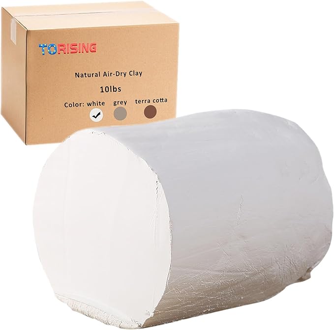 Air Dry Clay 10 LBs, Pottery Modeling Clay for All Purpose Hand Modeling and Throwing, Non-Toxic (White)