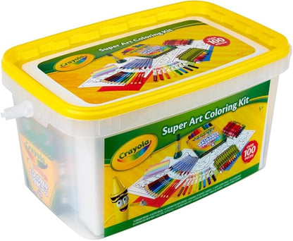 Crayola Super Art Coloring Kit (100+ Pcs), Arts & Crafts Set for Kids, Coloring Supplies, Arts & Crafts Set, Gifts for Kids [Amazon Exclusive]