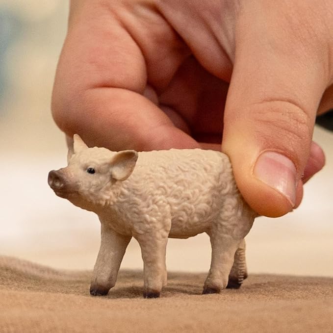 Schleich Farm World - Cute 2" Mangalica Piglet Pig Toy for Kids. Realistic, Farm Animal Toys for Boys and Girls. Fun Educational Figure for Screen-Free, Imaginative Learning for Children Ages 3+ 14893