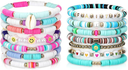 Preppy Friendship Bracelets for Girls Jewelry: Stackable Surfer Bracelets for Women Teen Girls Stuff