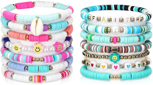 Preppy Friendship Bracelets for Girls Jewelry: Stackable Surfer Bracelets for Women Teen Girls Stuff