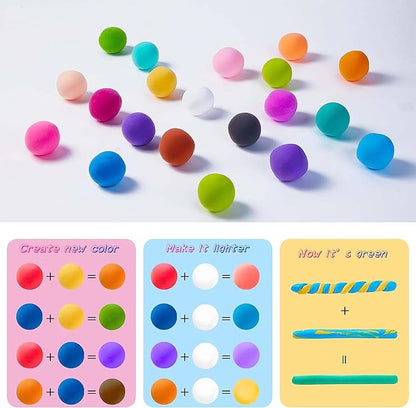 Modeling Clay Kit, 24 Colors Air Dry Clay for Kids, Magic Foam DIY Clay with Sculpting Tools, Ultra Light & Soft Clay, Safe & Non-Toxic Self Drying, Gift for Boys and Girls by AORZOV