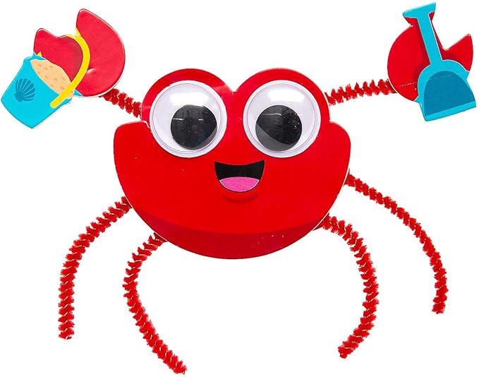 Fun Express Cute Crab Magnet Craft Kit - Makes 12, Vacation Bible School 2024