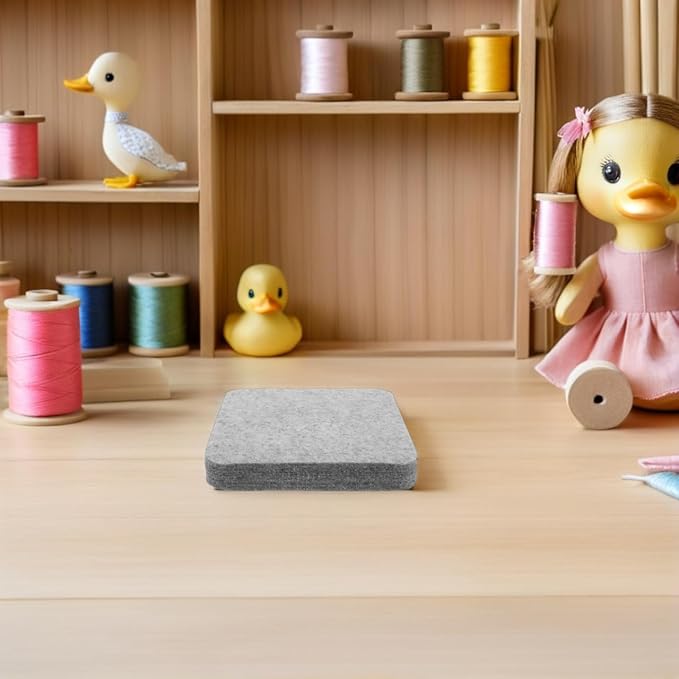 Healifty Thick Wool Needle Felting Pad: Dense Felt Work Mat for DIY Craft Sewing Beginners Kids Adults Thick Square Block Workbench Base Board Tool Light Grey 6 X 6 X 1 Inch