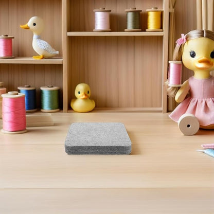 Healifty Thick Wool Needle Felting Pad: Dense Felt Work Mat for DIY Craft Sewing Beginners Kids Adults Thick Square Block Workbench Base Board Tool Light Grey 6 X 6 X 1 Inch