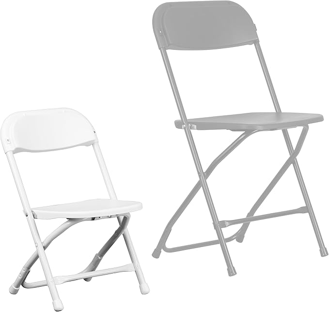 Flash Furniture 2 Pack Kids White Plastic Folding Chair
