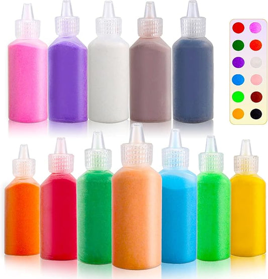Fottaqqan 12 Pcs Art Sand,Colored Sand Kit,DIY Arts & Crafts Sand for Kids,Fine Sand for Wedding Decor,Painting,Children