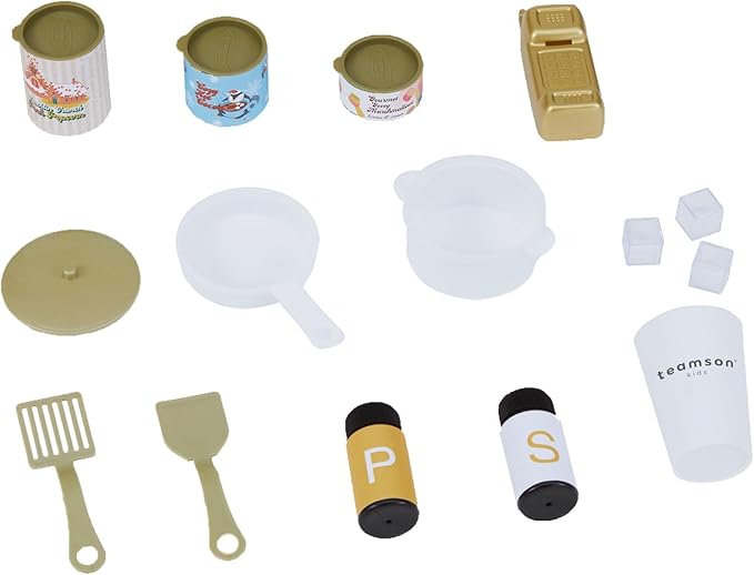 Teamson Kids - Wooden Play Kitchen Set for Kids, Children Toddler Kitchen Playset, Pretend Toy Kitchen Sets for Kids Ages 4-8, Versailles Play Kitchen with Cookware Accessories - White