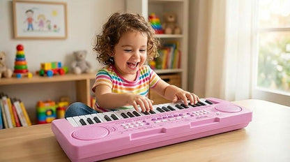 Raimy Keyboard Piano for Kids, 37 Keys Portable Keyboard Piano Early Learning Educational Electronic Musical Instrument Toys Gifts for 3 4 5 6 7 8 9 Year Old Boys and Girls (Pink)
