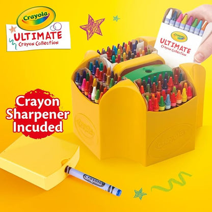 Crayola Ultimate Crayon Box Collection (152ct), Bulk Kids Crayon Caddy, Classic & Glitter Colors, Coloring Book Supplies, Gift for Kids