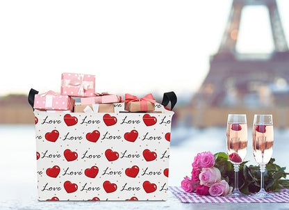 NTAOHAMPER Rectangular Storage Basket Empty,Storage Bin with Handles,Room Decor,Gift Basket,Book Box(Heart)