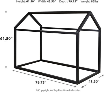 Signature Design by Ashley Flannibrook Contemporary House Bed Frame, Twin, Black
