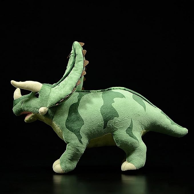 ZHONGXIN MADE Simulation Pentaceratops Dinosaur Stuffed Plush Toy - Cute Soft Lifelike Pentaceratops Figurines Model Toy, Real Life Dinosaur Stuffed Animal Toys, Educational Gifts for Kids,13 Inches