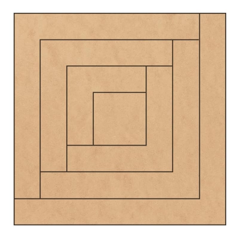 Unfinished Barn Quilt Square Wooden Sign DIY Painting Kits for Adult, Courthouse Step Country Decor Wall Art Quilts Blocks to Paint (15 inches, Log Cabin) AVTRBoutique