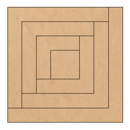 Unfinished Barn Quilt Square Wooden Sign DIY Painting Kits for Adult, Courthouse Step Country Decor Wall Art Quilts Blocks to Paint (15 inches, Log Cabin) AVTRBoutique