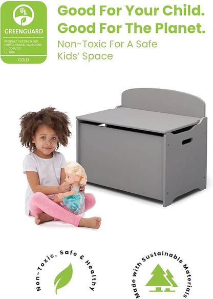 Delta Children MySize Deluxe Toy Box, Grey