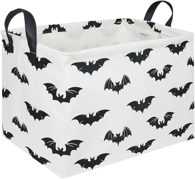 Easter Batman Basket,Collapsible waterproof storage basket,Batman toy decor,Cute toy storage box Empty for kids,Organizer Containers for Kids Toys,bat room decor(Black bats)